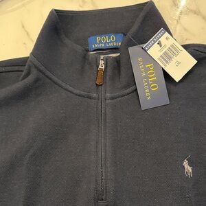 Polo by Ralph Lauren Dark Blue Quarter-Zip Sweater